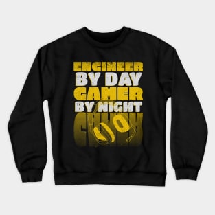 Gaming Quote Engineer by day Gamer by Night in Yellow Crewneck Sweatshirt